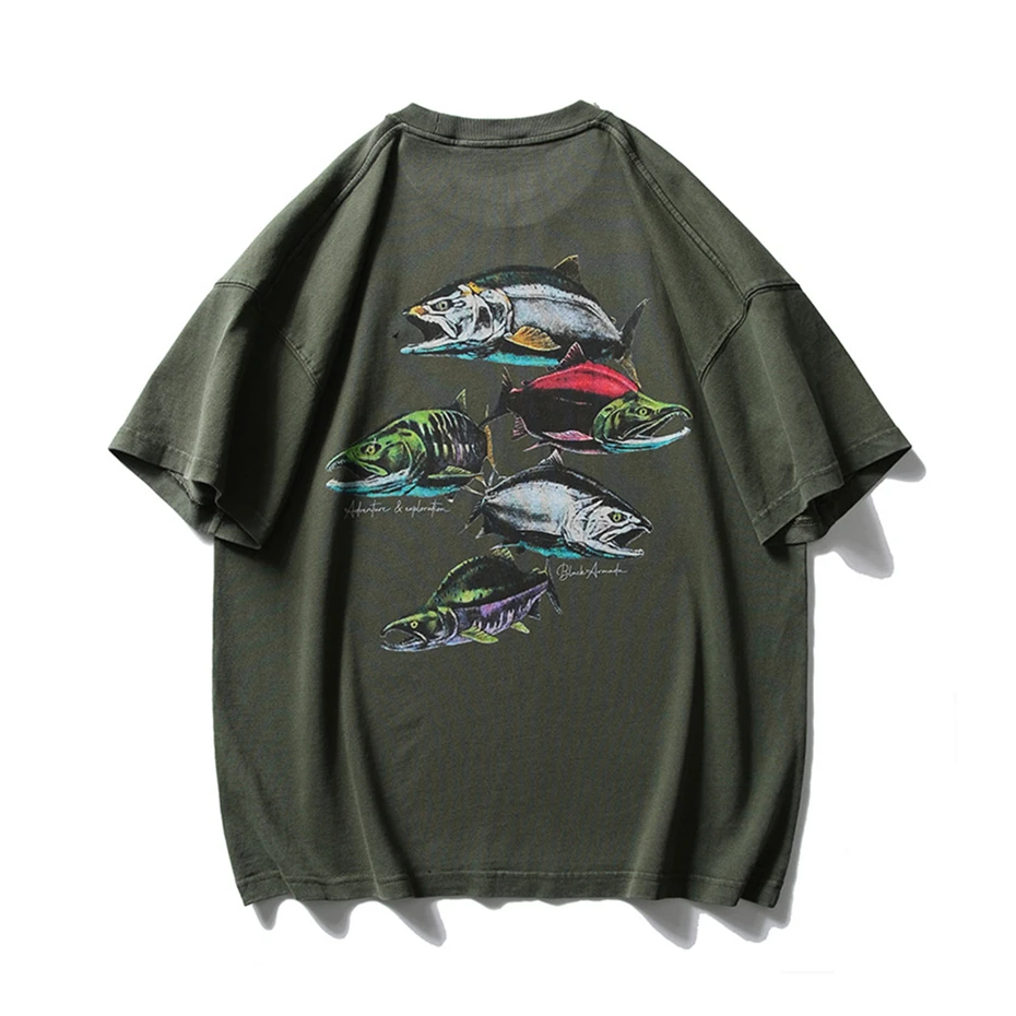 Vintage Fashion Print T Shirt Mens Hip Hop Y2k Casual Tees Tops Men Harajuku Short Sleeve T-Shirt
