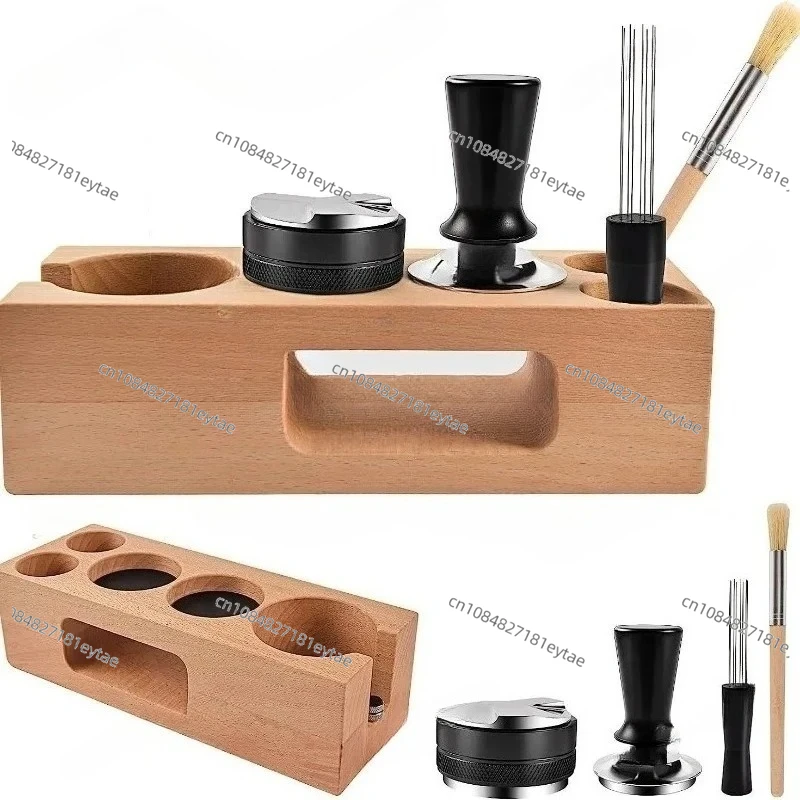 Suitable For  Coffee powder press base Coffee machine handle matching utensils Storage wooden filling seat Powder cloth set