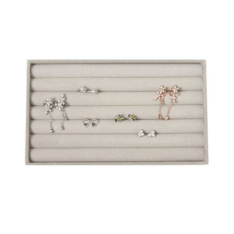 عرض المجوهرات المخملية، حامل مجوهرات رائع قابل للتكديس، أقراط دائرية محمولة، صندوق منظم