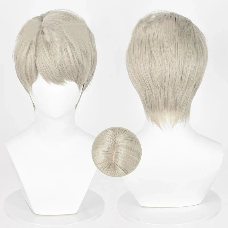 Game Love And Deepspace Xavier Rafayel Cosplay Wig Adult Unisex Short Hair Heat Resistant Synthetic Wigs Halloween Props