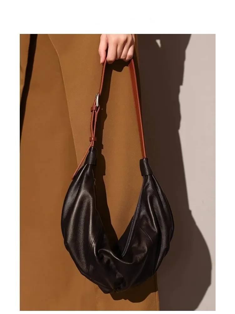

Large Capacity Soft Leather Hobos Bag for Women Single Shoulder Crossbody Bags