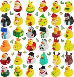 Cute Christmas Rubber Ducks, Ducky Toys, Ducking para festas de férias, 2 pcs, 6 pcs, 12 pcs