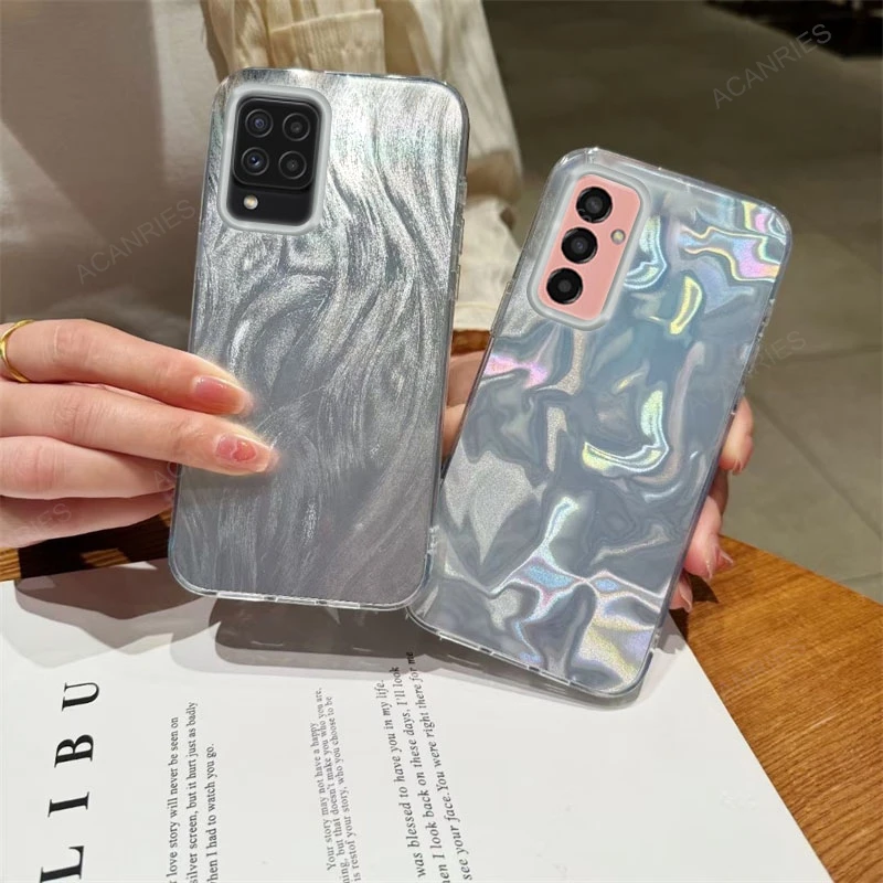 Luxury Gradient Ripple And Yarn Pattern Silicone Case For Samsung Galaxy M12 M22 M32 M13 4G M23 Protect Cover M 12 22 32 13 23