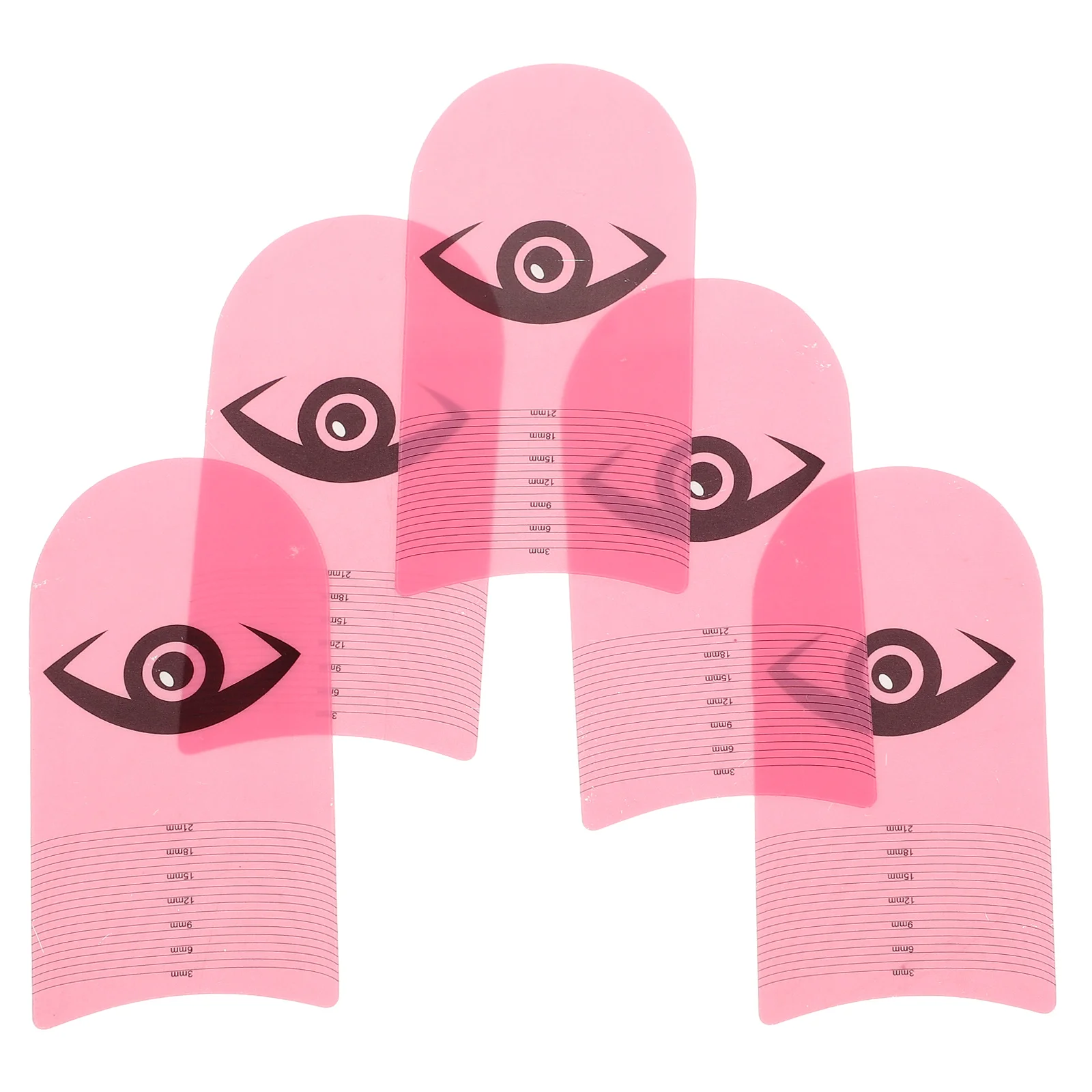 

5pcs Eyelash Measuring Ruler Plastic Length Eyelash Extension Tool Lash Measurer Curler Ruler eyelashes length curling degree