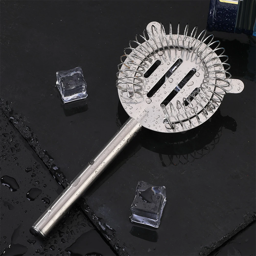 

2Pcs Stainless Cocktail Cocktail Ice Filter Strainer Drink Filter Bartender Supplies Ice Blocker Bar Spoon Kitchen Tools