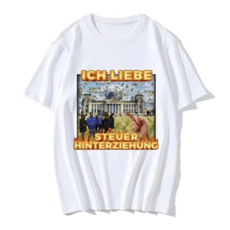 مضحك أنا أحب الضرر الضريب تي شيرت الرجال النساء الصيف موضة الهيب هوب Harajuku تي شيرت 100% القطن عادية كم قصير تي شيرت #1