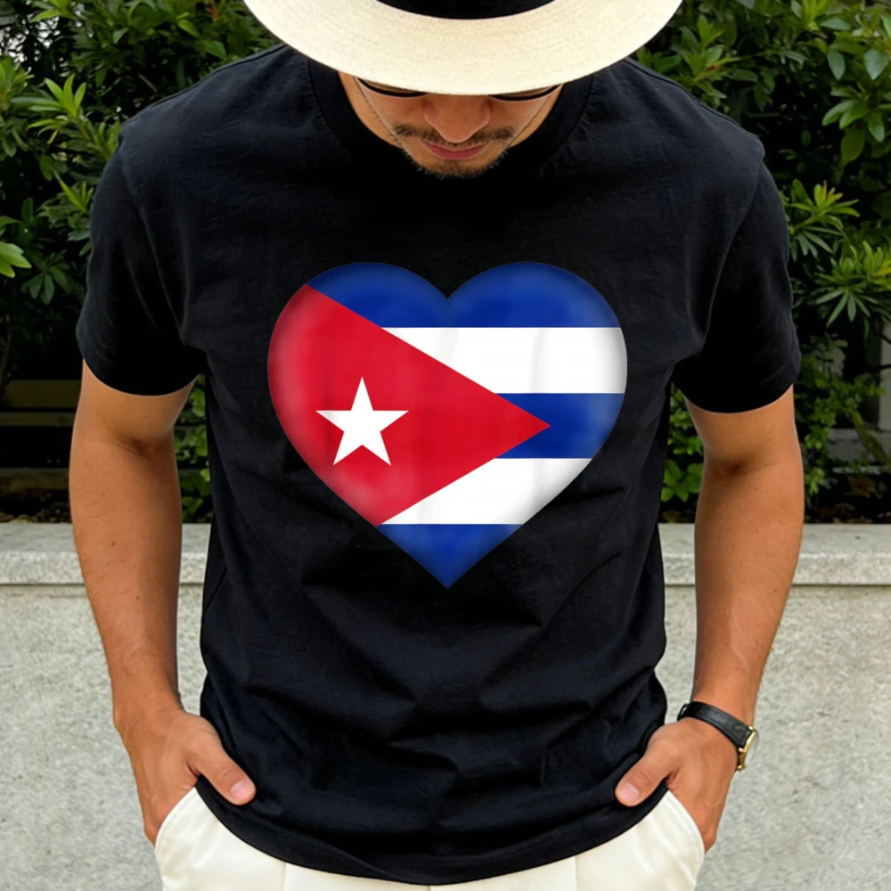 

Мужская футболка с изображением флага Кубы, повседневная летняя футболка с графическим принтом, короткий рукав, унисекс, подарок для друзей и семьи