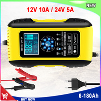 Smart Car Battery Charger 24V 12V Fully-Automatic 7-Stage Auto Motorcycles Pulse Repair Chargers Gel AGM LiFePo4 Wet Lead Acid