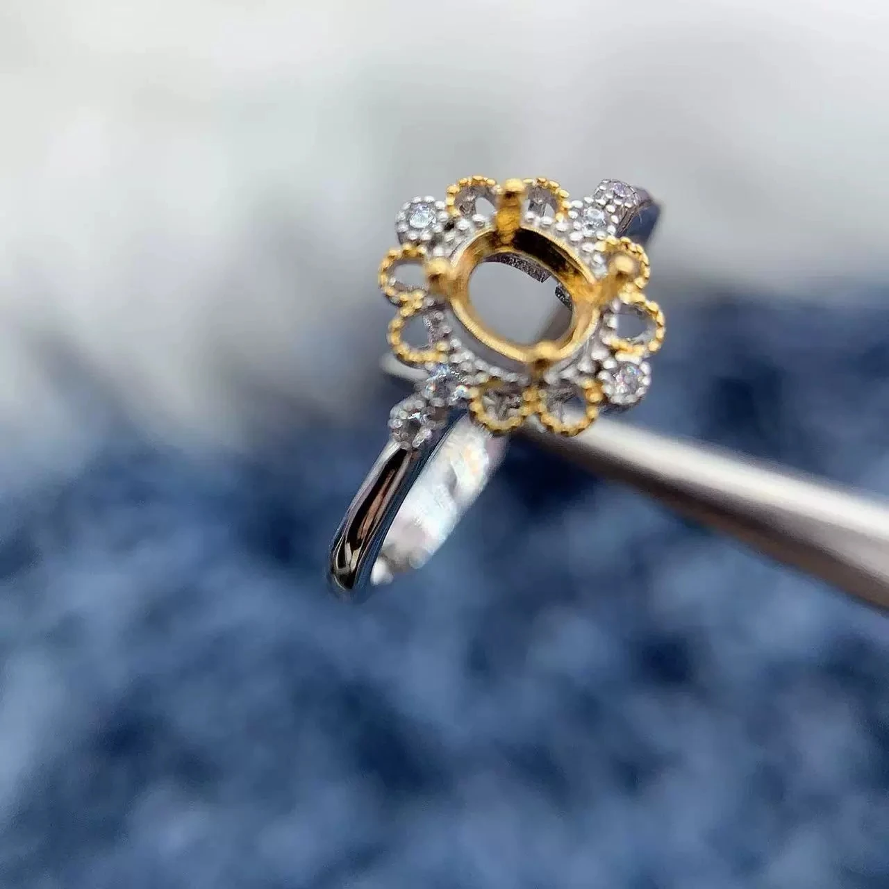 MeiBaPJ البطانة البيضاوي 4*5 مللي متر حجر امرأة حلقة مفتوحة الإعداد لتقوم بها بنفسك S925 الفضة النقية موضة الهدايا الأصلية غرامة حلية المجوهرات تاجر الجملة