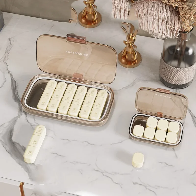 Portable Pill Box Three Meals A Day Pill Box Large Capacity Carry-on Medicine Separate Box Separate Pill Box Seven Days A Week