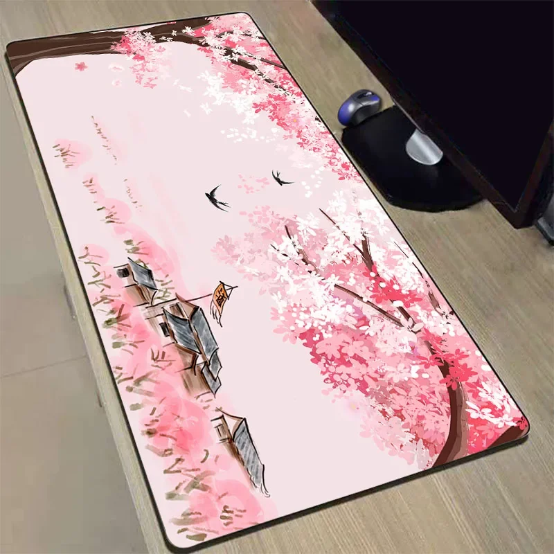 

Pink Sakura xxl Kawaii Mouse Pad Office Accessories Mechanical Keyboard Computer Game Laptop Desk Mat Carpet Student Writing-Pad