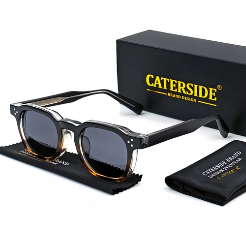 CATERSIDE, nuevas gafas de sol Retro Punk para hombre, gafas cuadradas de diseño personalizado, gafas de fiesta a la moda para mujer, regalo de Festival 2 piezas
