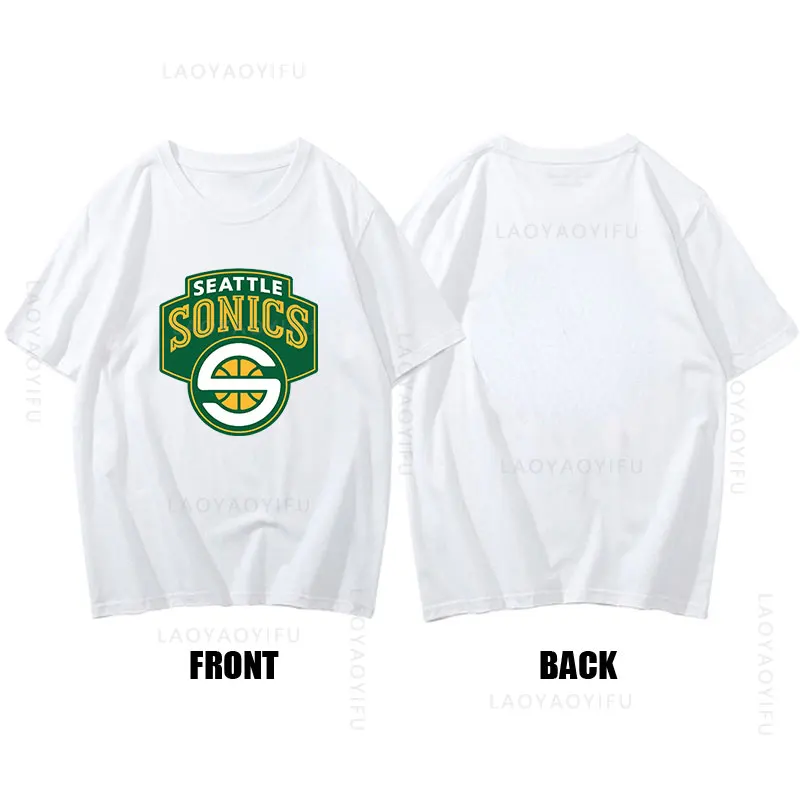 

Seattle Supersonics Theme 100%Cotton Summer Fashion Men O-Neck T-Shirt Hipster Male Tee Streetwear Short Sleev Street print Top