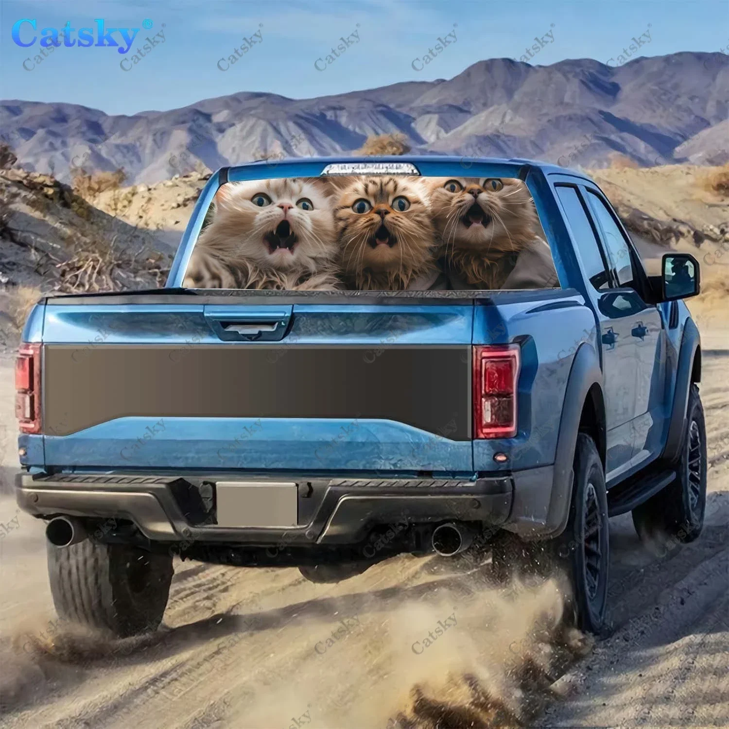A Group of Adorable Kittens Rear Window Decal Fit Pickup,Truck,Car Universal See Through Perforated Back Window Vinyl Sticker