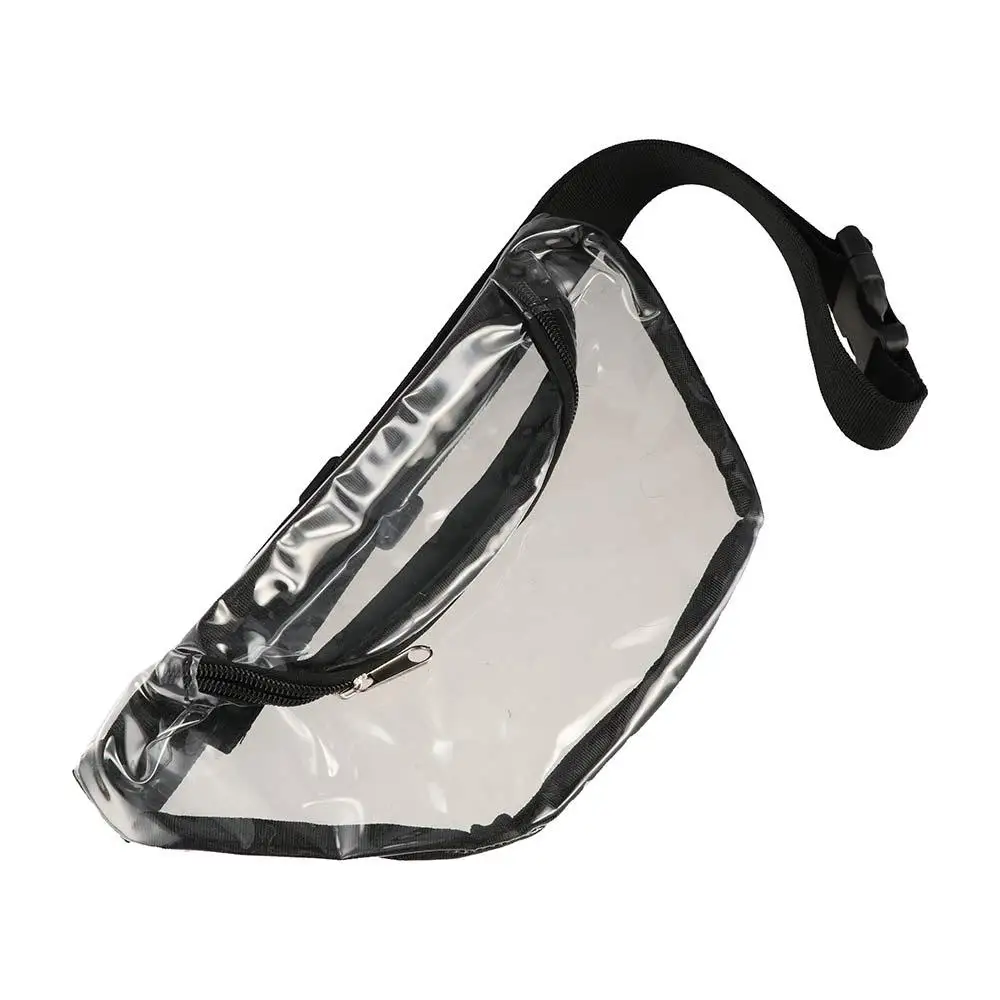 

Waterproof Transparent Waist Bag Water-Sprinkling Festival Zipper PVC Chest Bag Half Moon Belt Bag Banana Storage Bag