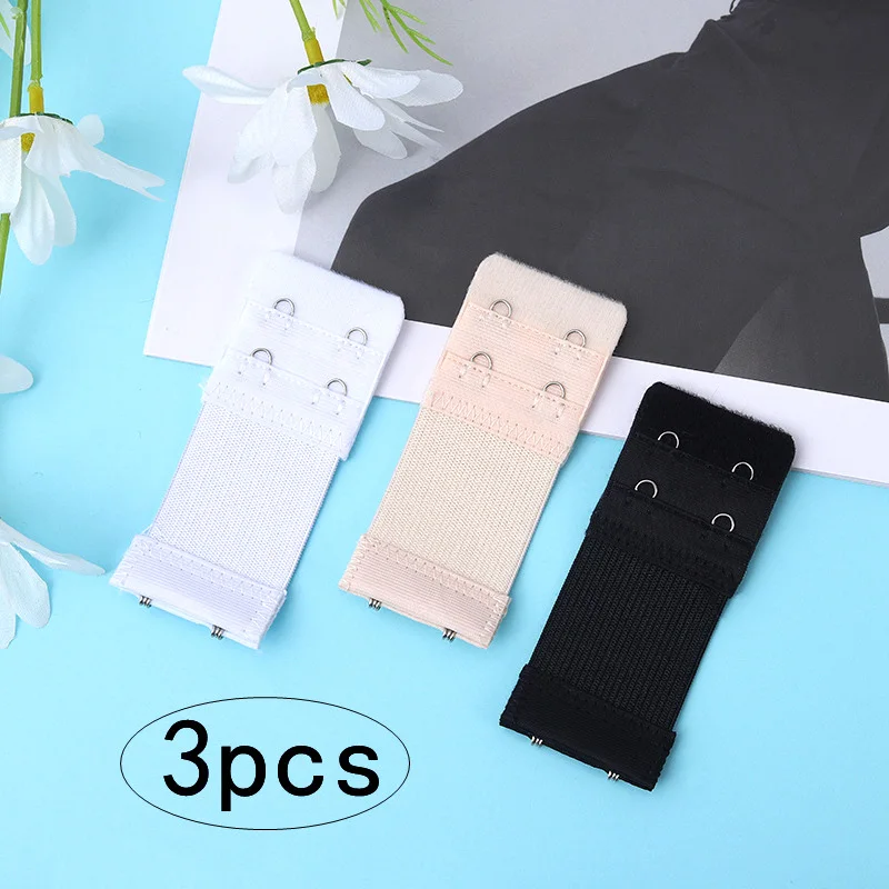 3pcs Bra Extension Strap Extenders for Women Adjustable Belt Buckle Elastic Bra Extension Strap Hook Clip Intimates Accessories