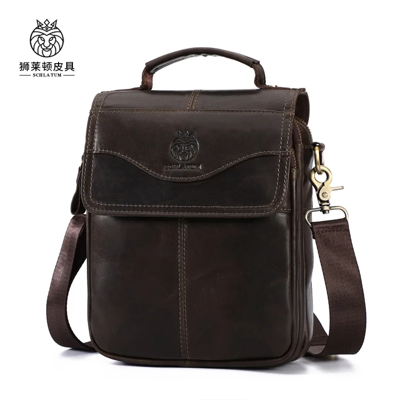 

The first layer of cowhide men's shoulder bag, genuine leather trend, large-capacity messenger bag, retro casual fashion, simple