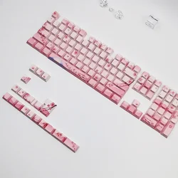Blossom Keycap Side Print Cherry Profile PBT Doubleshot Shine Through Keycap Mechanical Keyboard Key caps 127keys