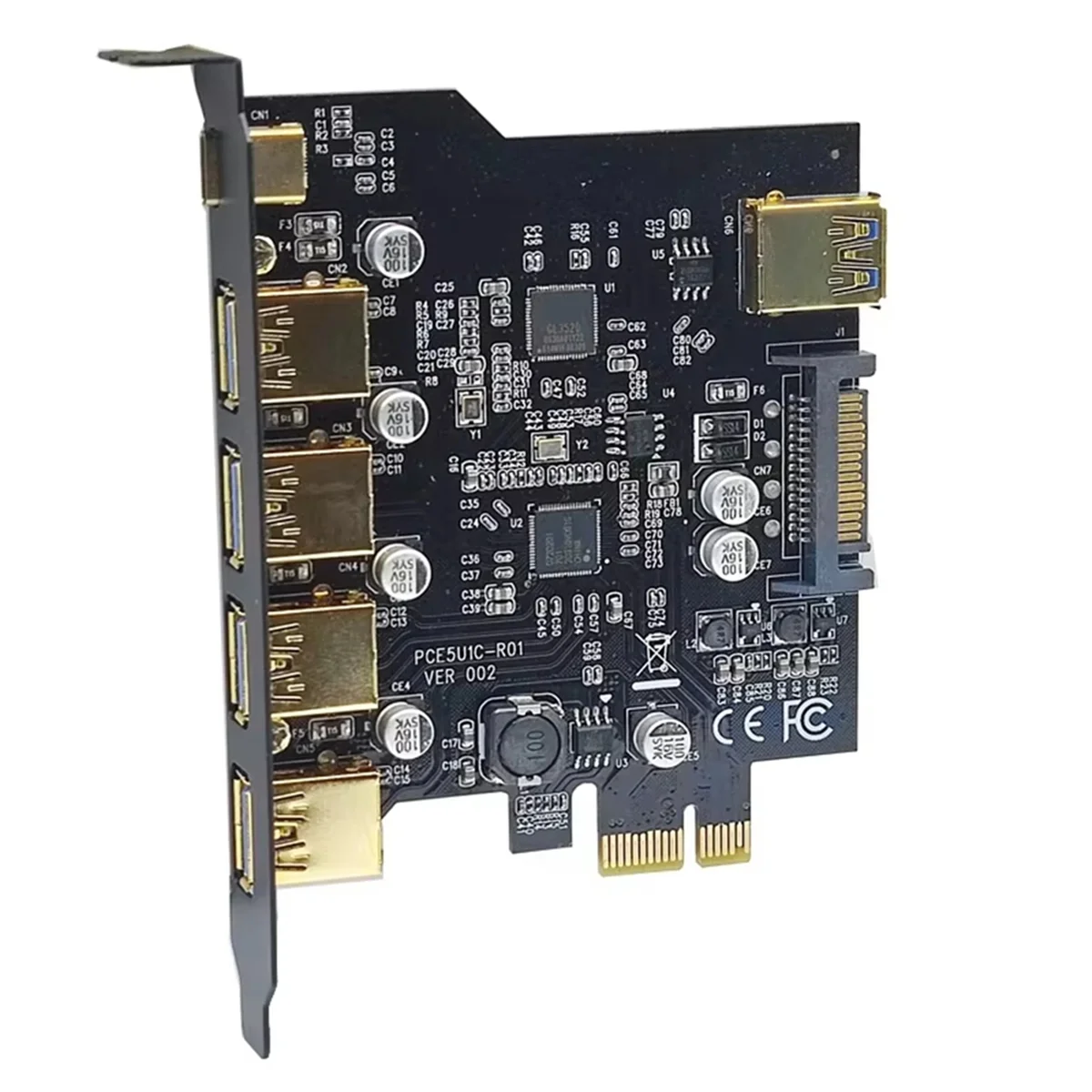 ABAN USB 3.2 PCIE Expansion Card PCIE 1X to USB 3.2 TYPE-C USB 3.2 Gen1 Adapter Multiplier USB3.2 PCI E Controller 5Gbps