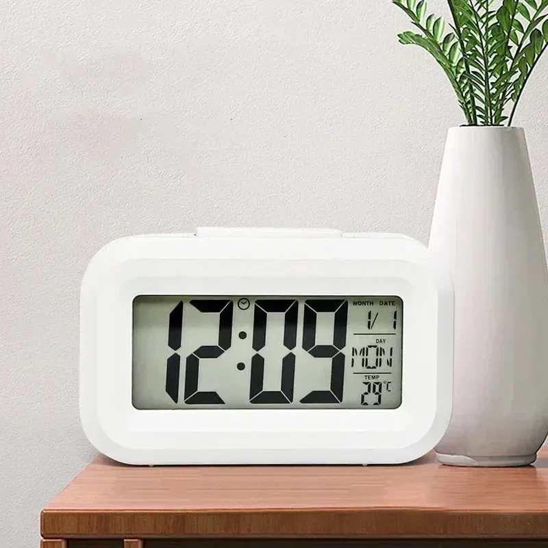 LED Digital Alarm Clock  Backlight Snooze Mute Calendar Electronic Clock Desktop  Table Clock for Home Bedroom Office Decoration