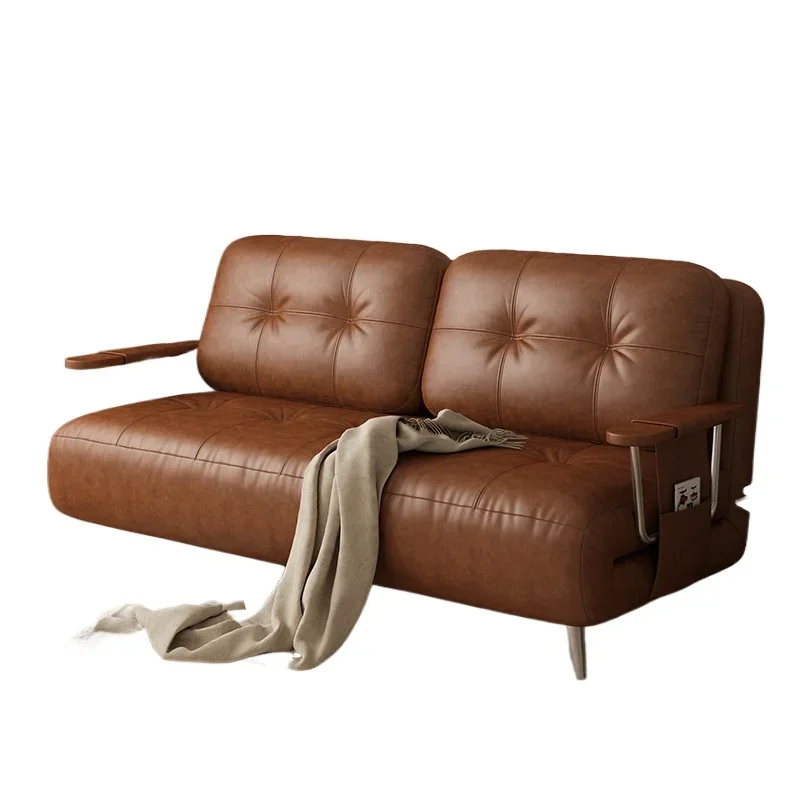 

2025 new retro double sofa bed, small apartment simple integrated dual-purpose medieval single