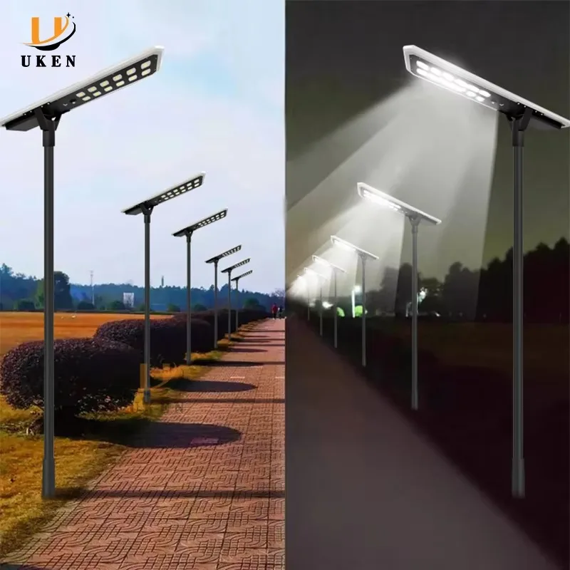 

Bes-selling All In One Aluminum Energy Saving Solar Panel Road Lamp Ip65 Waterproof Stand Alone LED Integrated Solar Street Ligh