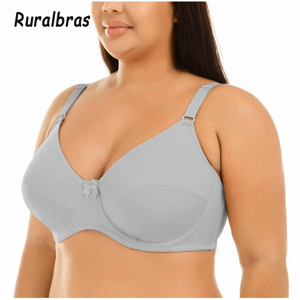 Comfortable Unlined thin bras for women push up Pure Color Large Size Bra with wire non-padded bralette big breast C D cup C21