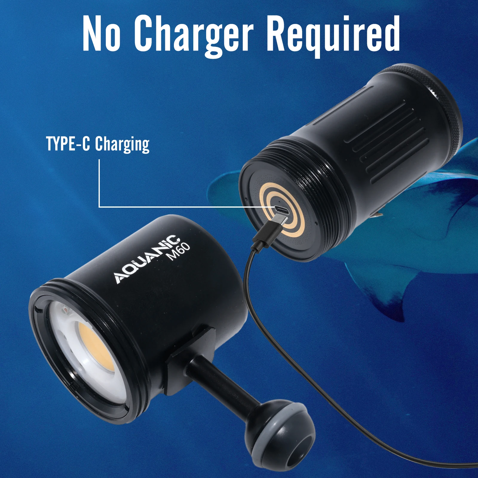 Nitescuba professional diving photography light 6000 lumens underwater 100meters waterproof flashlight Type-C charging interface