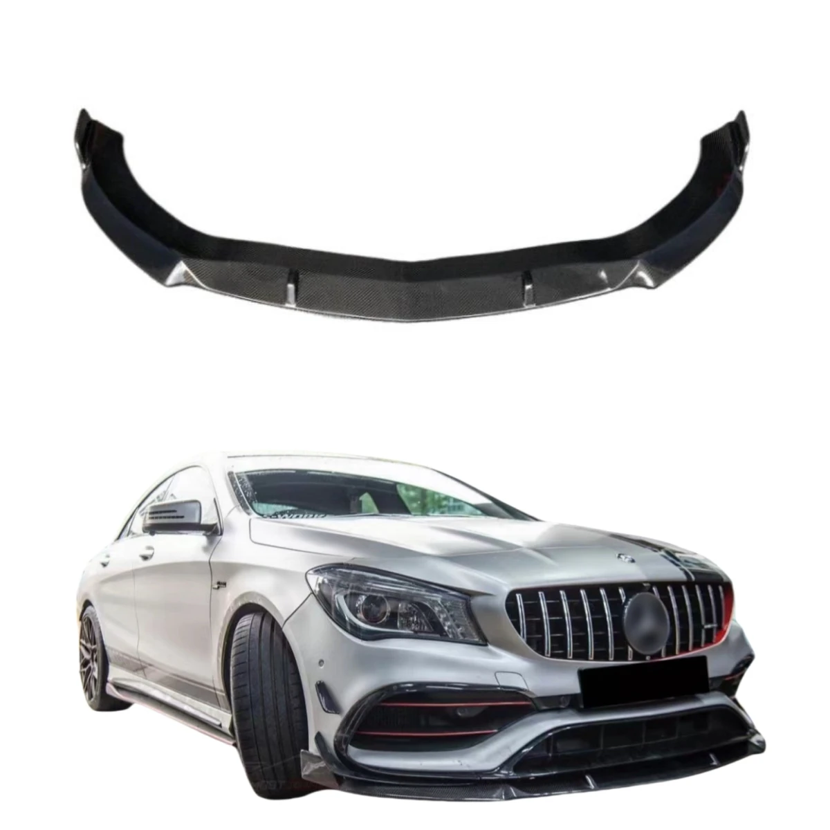 

B Style Carbon Fiber Front Bumper Lip For Mercedes Benz W117 CLA 2017-2019 Front Splitter