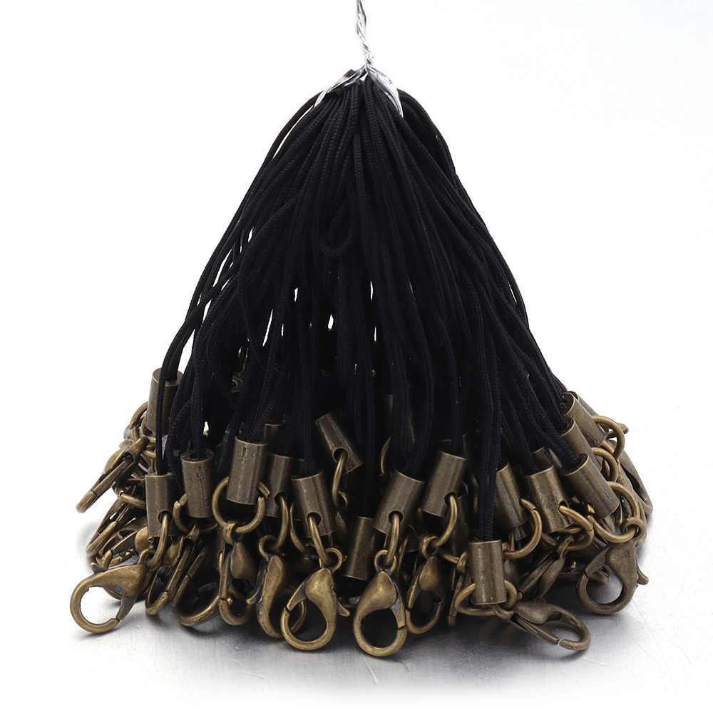 20/100 Stück Karabinerverschluss Lanyard Strap Cord Handy Lanyard Polyester Schlüsselanhänger Schnüre Charms Schlüsselanhänger für DIY Schmuckherstellung