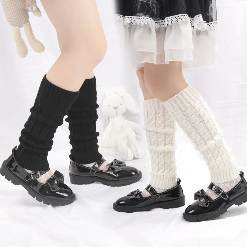 

Y2K Women Leg Warmers Japanese Lolita Long Socks Korean Knitted Foot Cover Arm Warmer Autumn Winter Crochet Heap Sock Boot Cuffs