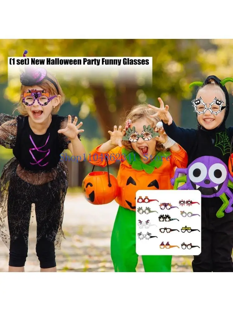 5asd Halloween Paper Glasses Holiday Glasses Frames Halloween Party Decorations Halloween Eyeglasses Cosplay Costume Props