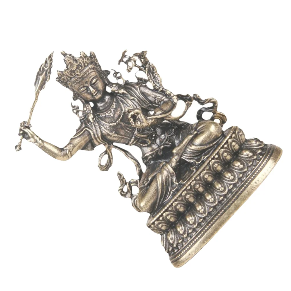 Manjushri Bodhisattva Ornaments Retro Buddha Statue Brass Craft Adorn Sculpture Statues Vintage Figurines