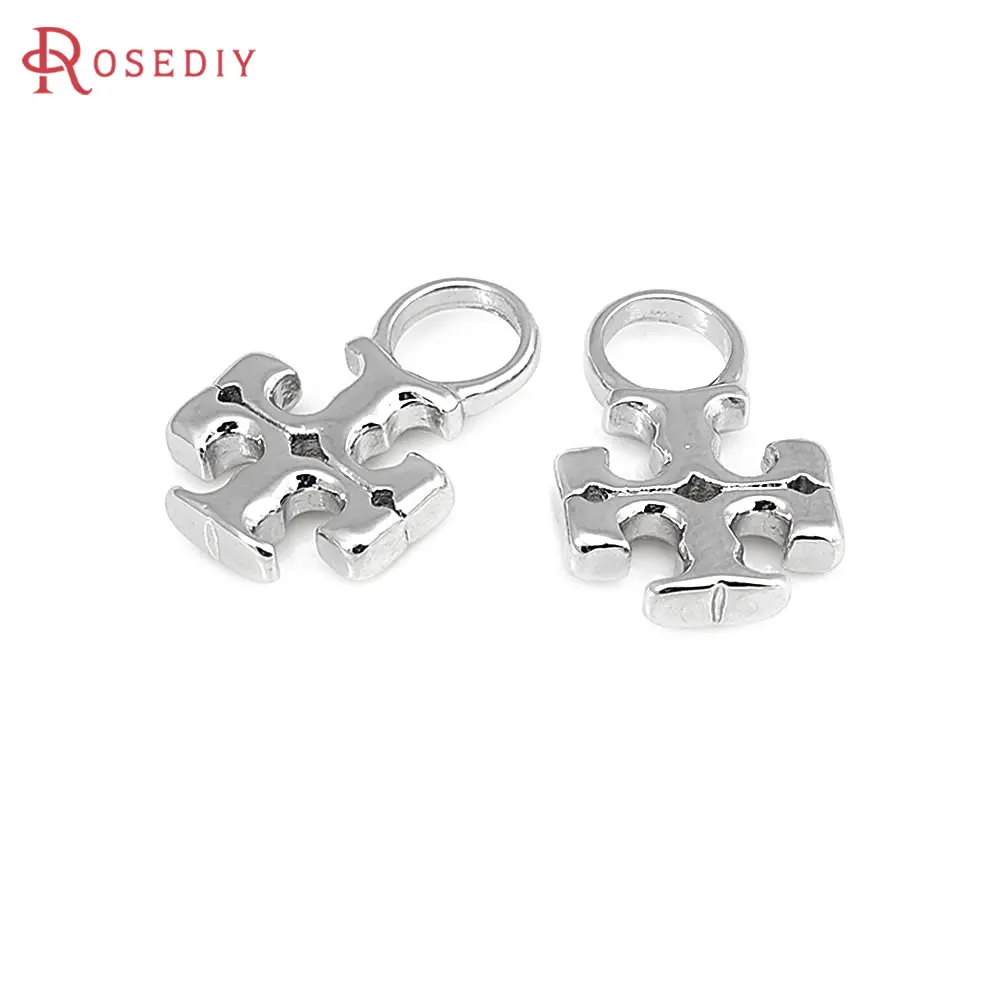 10PCS 18K Gold Color Brass Large Hole Cross Charms Pendants High Quality Jewelry Making Necklace Earrings Accessories for Women