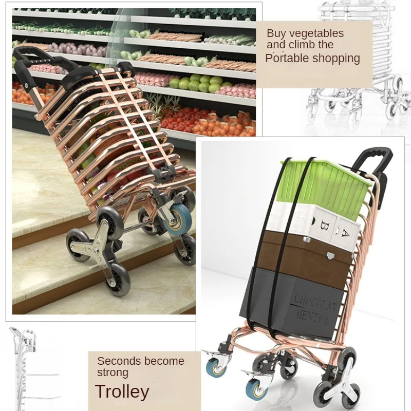 Vegetable Shopping Cart Household Portable Foldable Hand Cart Elderly Small Cart Supermarket Portable Shopping Carts