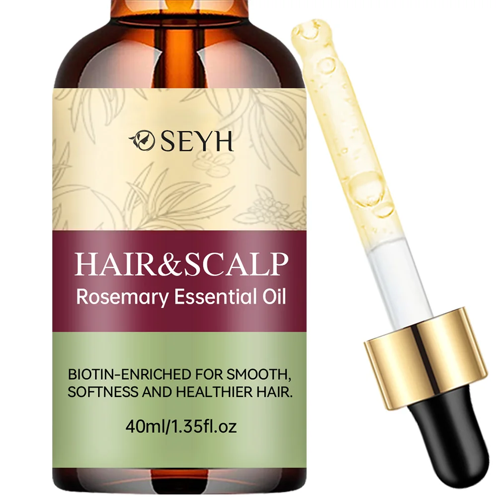 SEYH Rosemary Essential Oil with Coconut Oil + Castor Seed Oil + Rosemary Plant Components Moisturizing Hair Repair Split Ends S