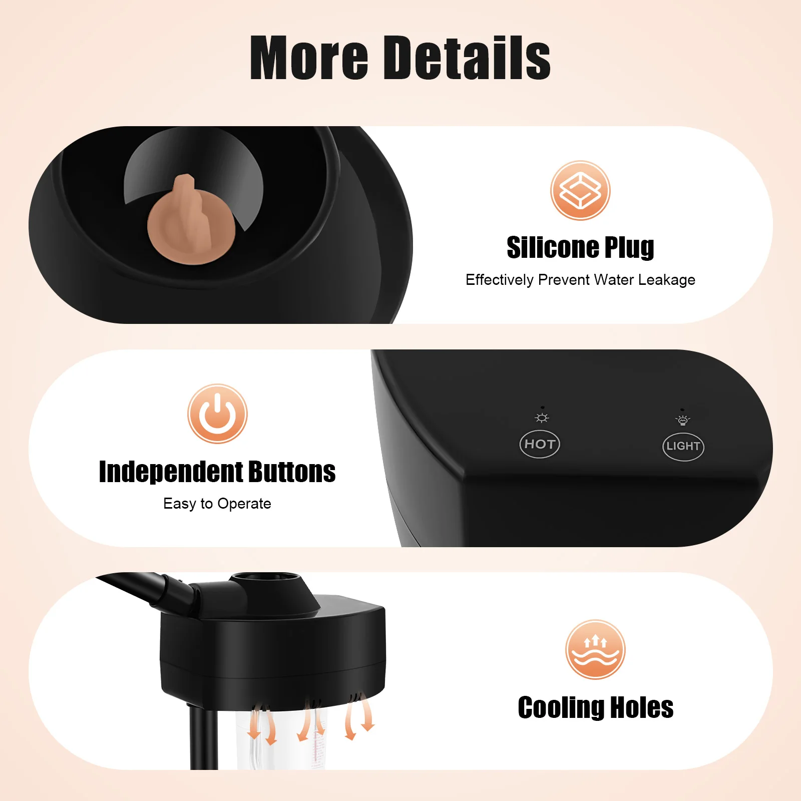 Parownica do twarzy 800W Deep Care, salon kosmetyczny, sauna do twarzy, parownik, parownica ozonowa, urządzenie do pielęgnacji twarzy 360 °   Obrotowy — zdjęcie 7