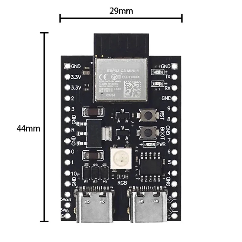 ESP32-C3 Ontwikkeling Board Dual Type-C Wifi Bluetooth Ble5.0 Devkitm-1 Core Board Esp32c3 Module