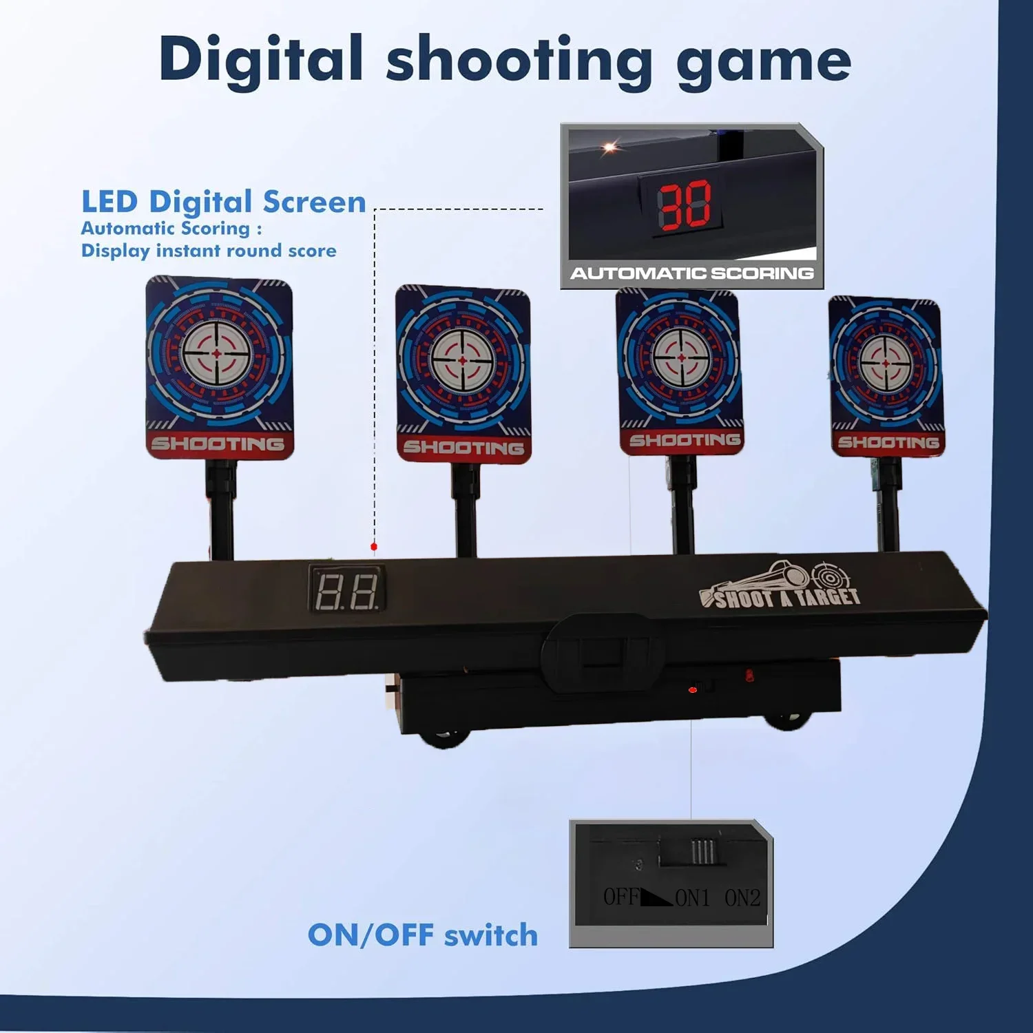 Electronic Shooting Target For Kids - Moving Digital Target Practice Game For Boys And Girls - Elite Toys Set With SoundsTracks