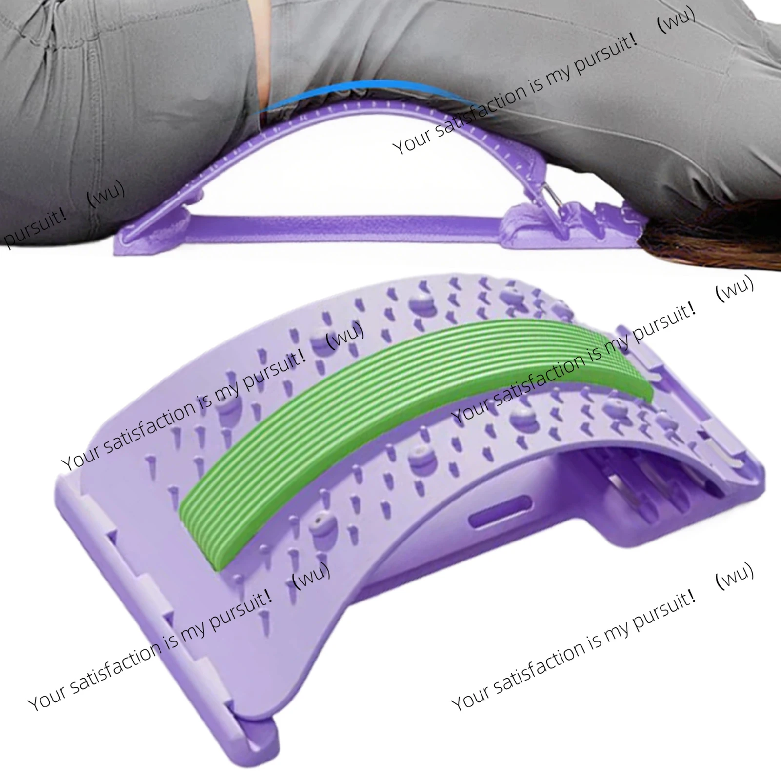 Back stretcher 3-layer adjustable height, fitness, waist and neck, waist massager, muscle release