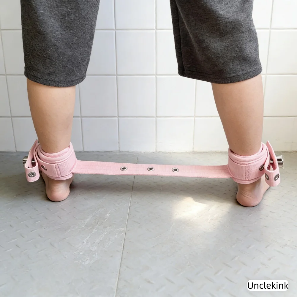 Pink Cotton Medical Ankle Foot Restraint Strap Magnetic Lock Limb Fixing Belt for Agitated Psychiatric Patient Hospital Nursing