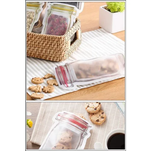 Kitchen Love 9 Pcs 3 Size Jar Looking Ziplock Storage Bag