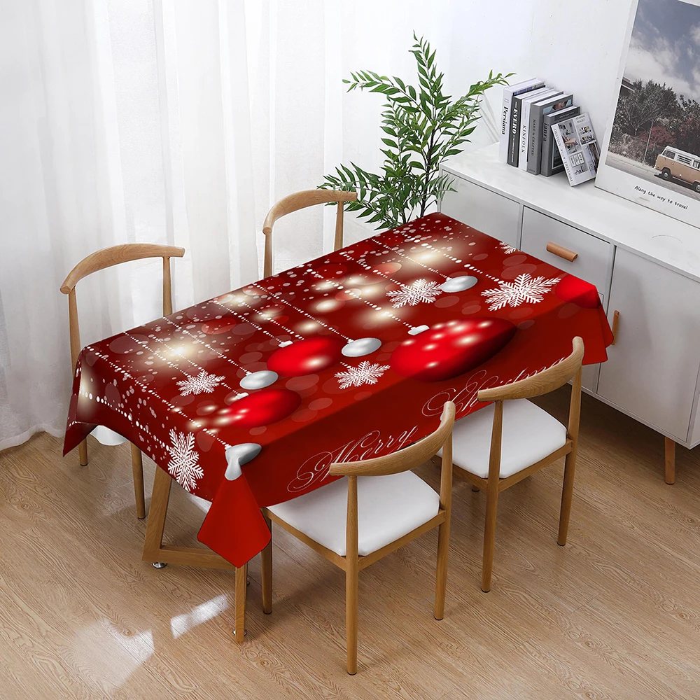 Merry Christmas Rectangular Tablecloths Table Cloth Wedding Decoration Party Events Birthday Outdoor Picnic Mat