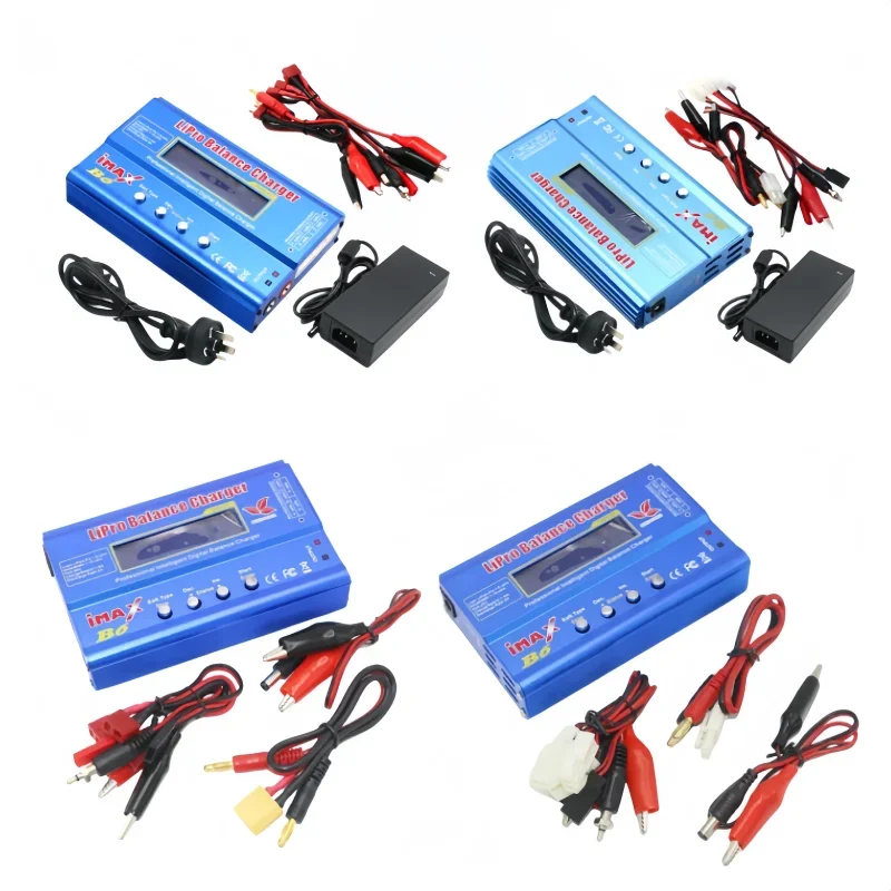 IMAX-cargador de batería B6, 80W, 6A, Lipo, NiMh, Li-ion, ni-cd, Balance Digital RC, descargador + adaptador de corriente de 15v, 6A + Cable de carga