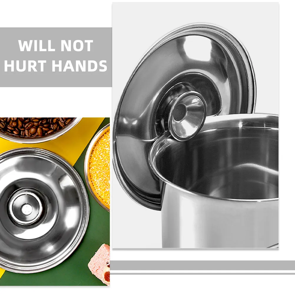 2Pcs Stainless Steel Seasoning Pot Lid Universal Oil Jar Cover Spill Proof Heavy Duty Drop Resistant Metal Lid for Pots Pans and