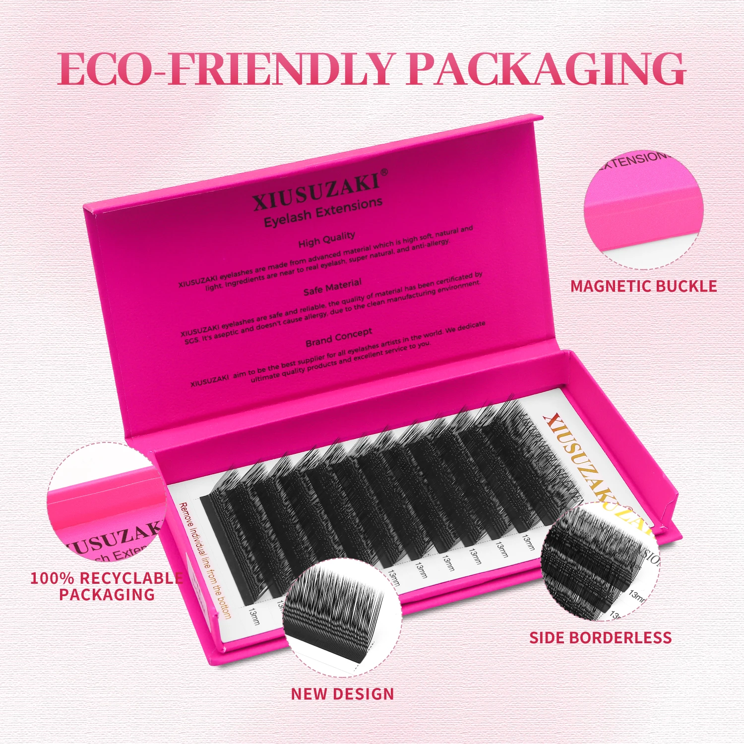 XIUSUZAKI L/LU/M Curl U/W Estensione ciglia a forma di U YY 3D 4D 5D W Estensioni ciglia Ventole di volume preconfezionate Ciglia finte