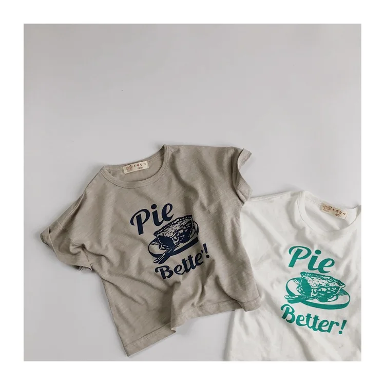 Korean Children Short Sleeved T-shirt 2026 Summer New Round Neck T-shirt for Boys and Girls Stylish Shirt for Children