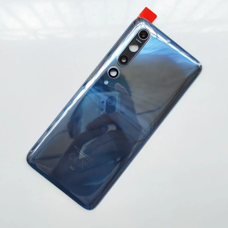 

For Xiaomi Mi 10 5G A Glass Back Rear Housing Cover With Adhesive Back Door Replacement Hard Battery Case Camera Lens