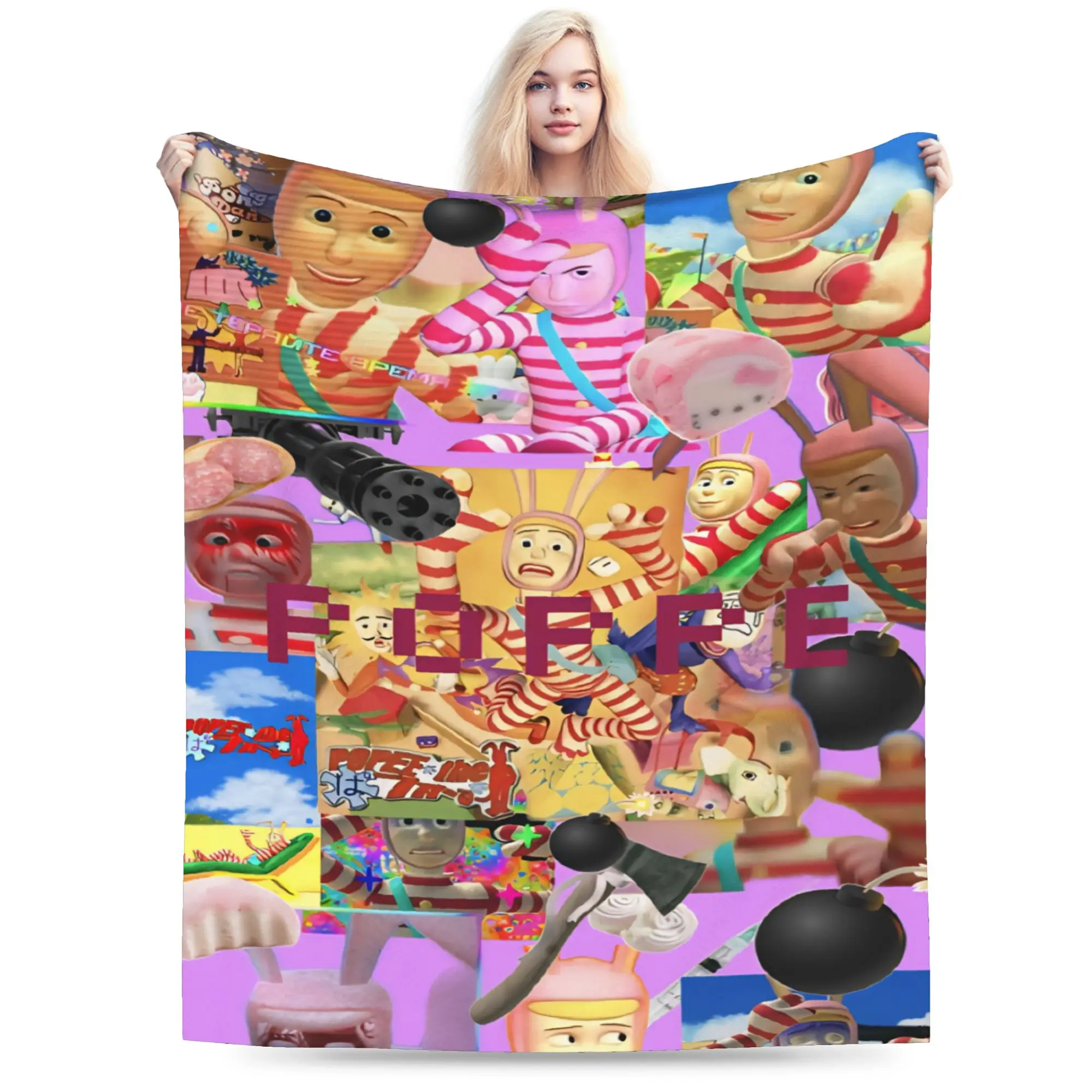 Popee the Performer Merch Blanket Lightweight Thin Coral Fleece Plush  Throw Blanket Relax Rug Piece
