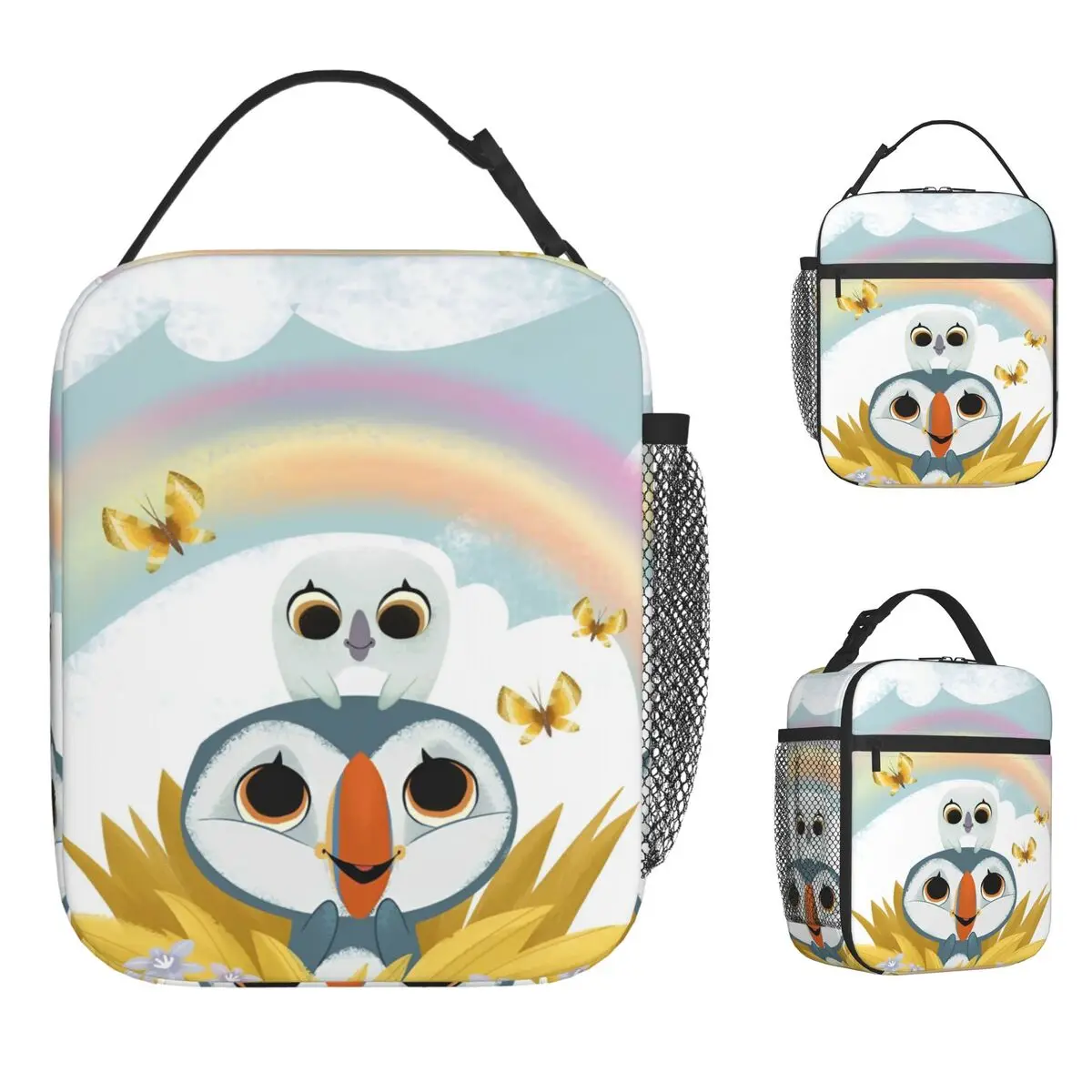 Puffin Rock And New Friends Lunch Bag Fun Lunch Box Outdoor Picnic Portable Zipper Tote Food Bags For Adult Oxford Cooler Bag